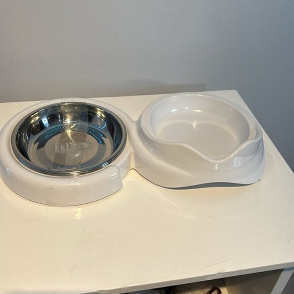 Catit PIXI Double Dish White cat bowls new in box - Picture 8 of 8